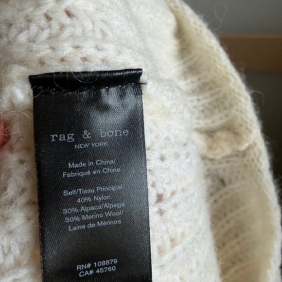 Rag & Bone Joseph Ivory Alpaca Blend Relaxed Fit Turtleneck Sweater NEW - Picture 4 of 4